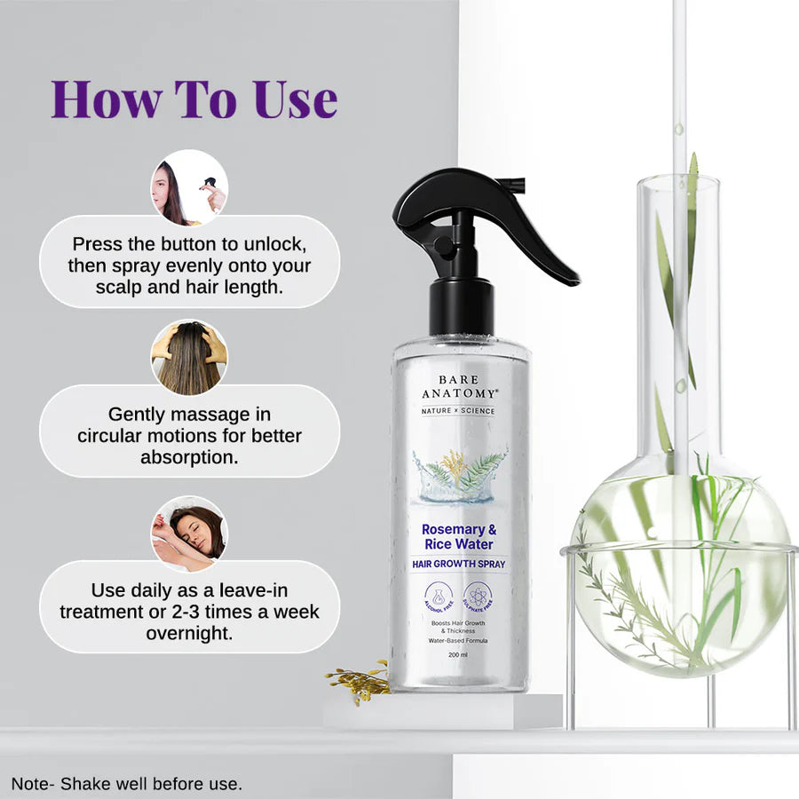 Rosemary & Rice Water Hair Growth Spray - 200 ml