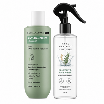 Anti-Dandruff Shampoo (250 ml) + Rosemary Water Spray for Hair Growth & Thickness (200 ml) | Reduces Dandruff, Strengthens Hair, 100% Natural Extracts | Non-Greasy, Fast Absorbing |